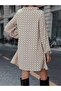 Women's V-Neck Long Sleeve Patterned Mini Modal Dress - 6