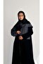 MWT848 - عباية مخمل مع تدخيلة جاكار - 3