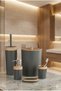 Wood-look 3-piece soap dish set + toilet brush + 5-piece bathroom set - bohemian style exclusive collection - 4
