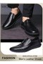 Men's Business Leather Shoes, Black Formal Shoes For Men, Round Toe Oxford Shoes, Stylish Classic Lo