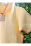 4 Layer Muslin Hooded Shepherd Stitched Children's Poncho Yellow Color - 5