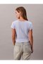 Women's woven label baby rib baby t-shirt - 5