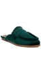 Women Fur Detail Velvet Slip-On Mules in Bottle Green