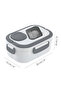 Bondie Locking Lid Food Container - 2 Tier Compartment Lunch Box with Spoon and Sauce Cup Nutrition Box Gray - 6