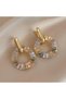 Inspire - Colorful Zircon Stone French Design Gold Color Hoop Elegant Stylish Vintage Bijoux Earrings - 7