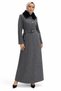 Elara Fur Collar Belted Long Coat - 2