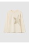 Beige Girls' T-Shirt In Pure Cotton, Regular Fit