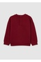 Children'S Oversized Pure Cotton Red Sweatshirt With Print And Crew Neck - 2