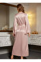 Women's Lace-Detail Shoulder Batwing Sleeve Belted Long Robe - 4