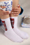 4 Pairs Women Men Colorful Patterned White College Socks Cotton Unisex White Socks - 8