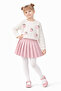 Girl's Strawberry Patterned Top Pleated Skirt Combination Ak14527