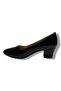 8600-26 Wrinkled Patent Leather Thick Heel Women's Shoes - 3