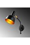 Black Metal Sconce with Tufts E27 Wall Lamp 17X37X40 cm Living Room Lighting - 3