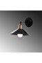 Shiny Black Metal Sconce E27 Wall Lamp 24X30X18 cm Living Room Lighting - 3