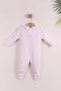 Pink girl boy knitted jumpsuit with collar |   0-3, 3-6, 6-9 month baby overalls - 4