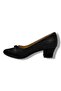 8631-26 Printed Leather Stone Piped Thick Heel Women's Shoes - 3