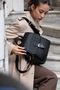 Women's Quality Leather Buckle Detailed Comfortable Strap Both Stylish and Daily Use Backpack 730