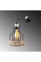 Black Metal Sconce with Tufts E27 Wall Lamp 17X27X33 cm Living Room Lighting - 3
