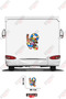 Visual Caravan Sticker Coating with Love Written on It and Coastal Pattern