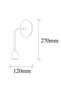 Shiny Gold Metal Sconce E27 Wall Lamp 6X12X27 cm Bedroom and Living Room Lighting - 4