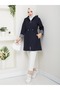 Trench Coat with Inner Detail Stripes K Hooded Elastic Waist Mde905010 - 4