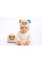 0-12 Months Baby Beanie Hat with Teddy Bear Applique and Ear Accessories, Star Detail, Soft Textured Unisex - 4