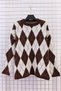 Women's Plus Size Stretch Fabric Crew Neck Oversized Plaid Argyle Pattern Soft Fleece-Lined Knitwear Sweater - 3