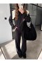 Yani Slit Ribbed Knitwear Set Black - 3