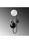 Pot Stylish Glass Single Sconce with Decorative Black E14 Compatible - 6