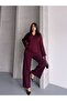 Polo Yaka Corded Fabric Bottom-Top Knitwear Set - 4