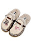 Women's Vegan Leather Cream Plush-Lined Slippers - Warner Bros Leopard Bugs Bunny Design