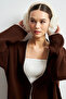 Women's Brown Pocket Detailed Shepherd Stitched Pants Top and Bottom Set - 5