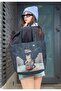 Women's Vegan Black Large Tote Bag - Paws on Taksim Design
