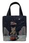 Women's Vegan Black Large Tote Bag - Paws on Taksim Design - 3
