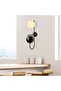 Pot Stylish Glass Single Sconce with Decorative Black E14 Compatible - 2
