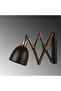 Black Metal Sconce with Tufts E27 Wall Lamp 16X35-62X30 cm Living Room Lighting - 4