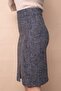 Women's Diagonal Lightweight Stretch Fabric Wool Fabric Front Slit Knee Length Pencil Skirt-Black Diagonal - 3