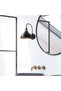 Black Metal Sconce with Fuzz E27 Compatible 27X27X36 cm Living Room Wall Lamp - 4