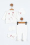 100% Cotton Embroidered 5-Piece Boxed Baby Hospital Discharge Birth Gift - 3