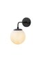 Black Metal Sconce Wall Lamp with Fuzz E14 15X25X27 cm Bedroom and Living Room Lighting