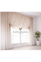 Mink Beige to Light Brown Tulle with Color Transition on Top Double-Breasted Model 3 Layer Pleated Tulle Curtain - 2
