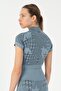 Slimfit Women's Crew Neck Blue Crop Top - 2