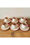 Turkish Coffee Cup Set Elite Series Red with Mouth and Handle - 2