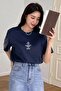 Women's Printed Oversize Crew Neck T-Shirt - 3