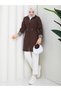 Trench Coat with Inner Detail Stripes K Hooded Elastic Waist Mde905010 - 3