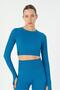 Slimfit Women's Crew Neck Turquoise Crop Top