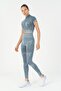 Slimfit Women's Crew Neck Blue Crop Top - 8