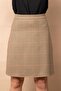 High Waist Lightweight Stretch Fabric Fabric Knee Length Bell Skirt-Mustard Houndstooth - 4