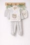 5-Piece Gray 100% Cotton Newborn Baby Girl Hospital Discharge Set with Bow and Bear Pattern - 8