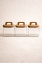 Acacia Gasket Lid 3-Piece Borosilicate 750ml Square Jar Set Kw-776 - 2